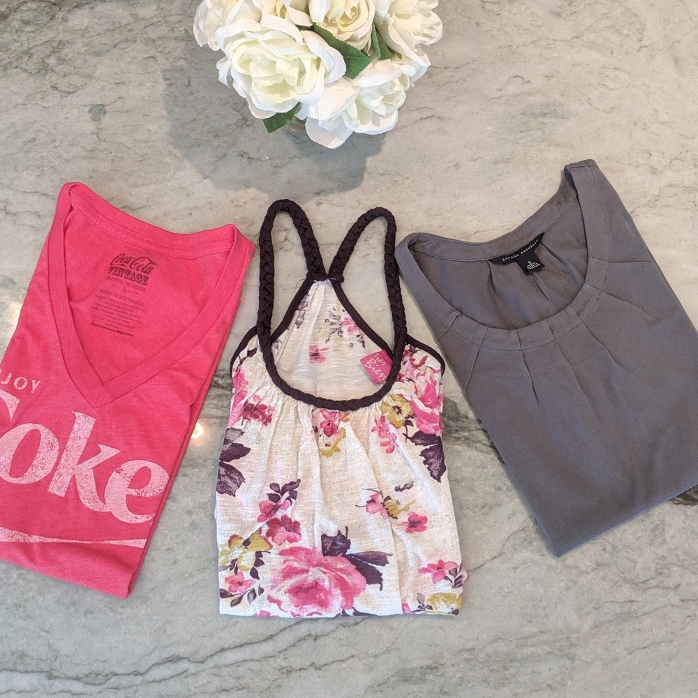 Bundle of 3 Size S Shirts Banana Republic & Coke